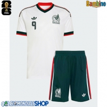 Maglie da calcio Messico Raul Jimenez #9 Seconda Maglia Bambino Mondiali 2026  Manica Corta (+ Pantaloni corti)